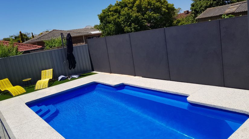 A beautiful concrete pool complete