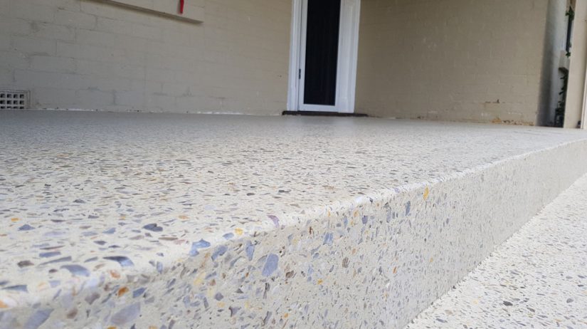 Honed aggregate porch in Perth's inner suburbs