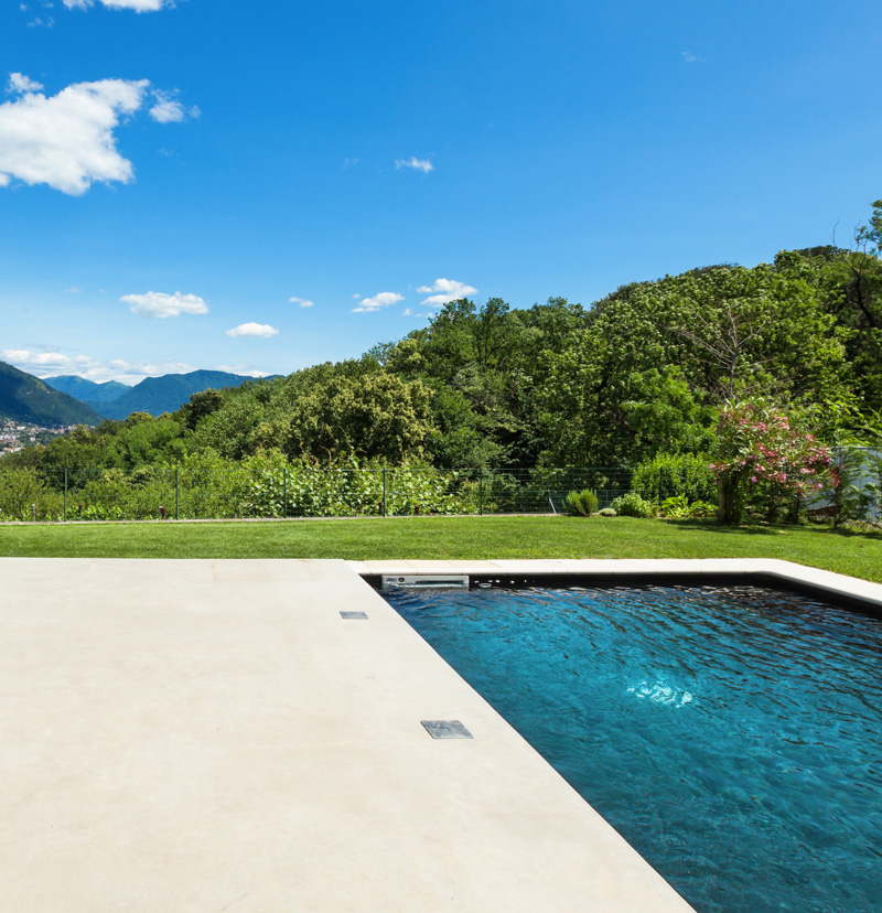 Liquid limestone in pool