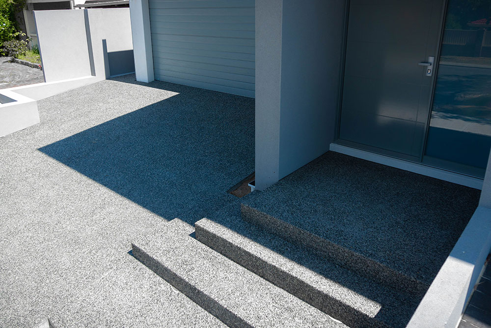 driveway with exposed aggregate