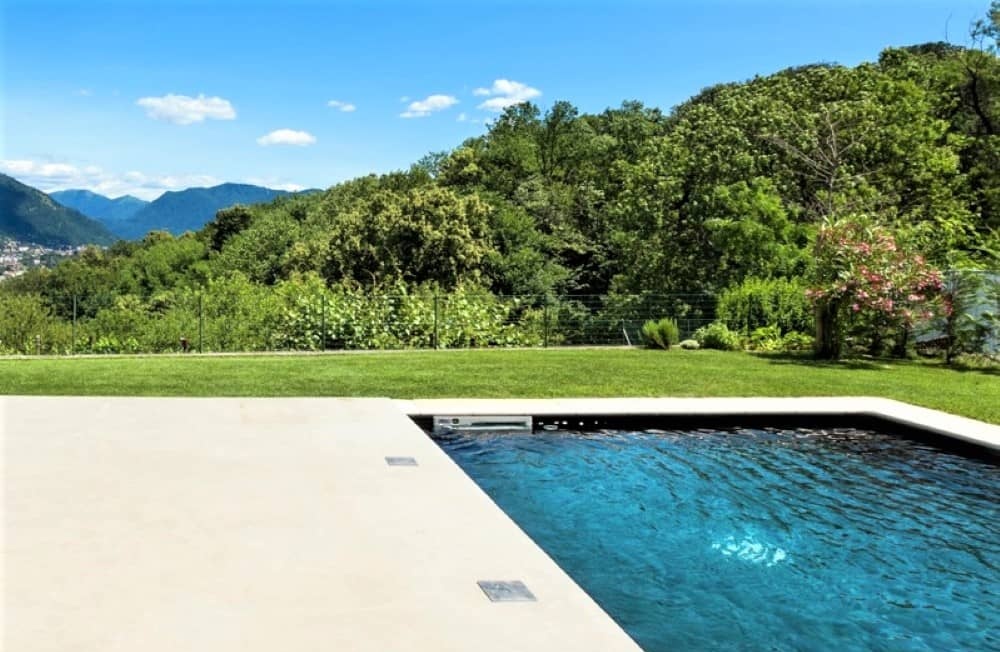 Liquid Limestone pool surround.